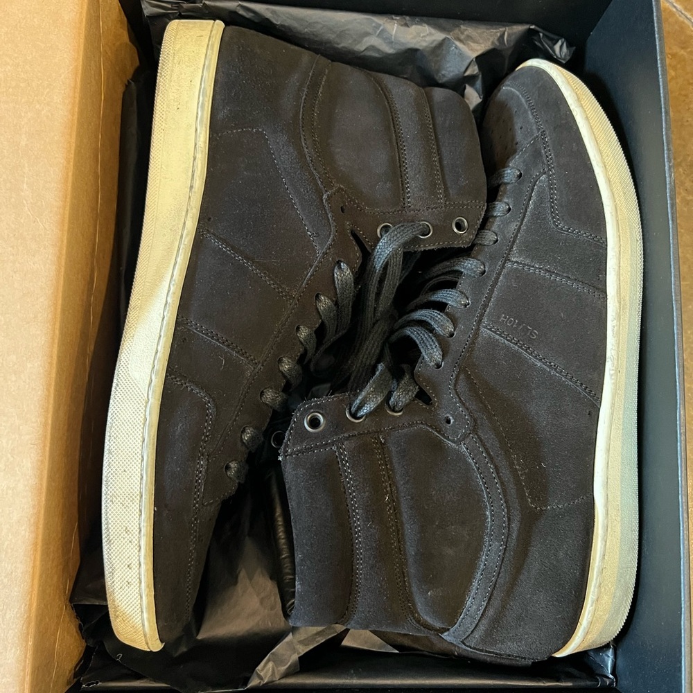 Saint Laurent black mid top sneaker - Picture 5 of 7